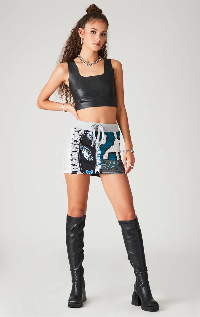 FURST OF A KIND VINTAGE SPLICED PATCHWORK SKIRT VINTAGE NFL 4 FURST OF A KIND VINTAGE SPLICED PATCHWORK SKIRT VINTAGE NFL