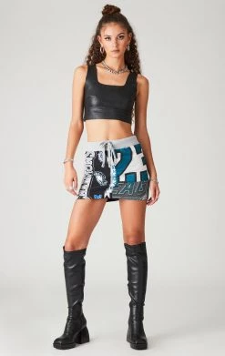 FURST OF A KIND VINTAGE SPLICED PATCHWORK SKIRT VINTAGE NFL 13 FURST OF A KIND VINTAGE SPLICED PATCHWORK SKIRT VINTAGE NFL