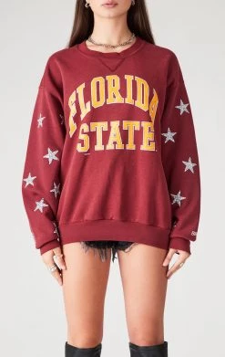 FURST OF A KIND VINTAGE COLLEGE VINTAGE SILVER STAR PATCH CLUSTER SWEATSHIRT