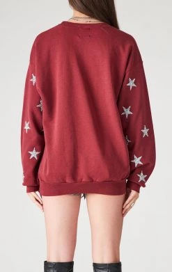 FURST OF A KIND VINTAGE COLLEGE VINTAGE SILVER STAR PATCH CLUSTER SWEATSHIRT