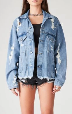 FURST OF A KIND VINTAGE DENIM JACKETS VINTAGE GRAPHIC BACK INSERT DENIM JACKET