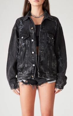 FURST OF A KIND VINTAGE DENIM JACKETS VINTAGE GRAPHIC BACK INSERT DENIM JACKET