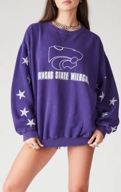 FURST OF A KIND VINTAGE SILVER STAR PATCH CLUSTER SWEATSHIRT VINTAGE COLLEGE