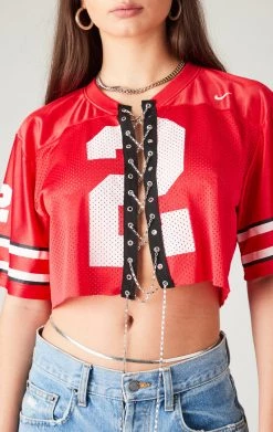 FURST OF A KIND VINTAGE CHAIN LACE UP JERSEY TEE VINTAGE COLLEGE