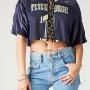 FURST OF A KIND VINTAGE COLLEGE VINTAGE CHAIN LACE UP JERSEY TEE