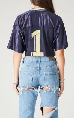 FURST OF A KIND VINTAGE COLLEGE VINTAGE CHAIN LACE UP JERSEY TEE