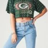 FURST OF A KIND VINTAGE ALLOVER RHINESTONE CROPPED TEE