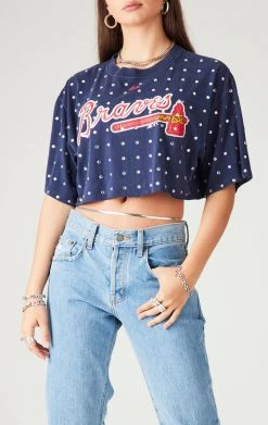 FURST OF A KIND VINTAGE ALLOVER RHINESTONE CROPPED TEE