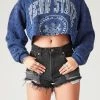 FURST OF A KIND SALE VINTAGE BLACK RHINESTONE CROPPED SWEATSHIRT