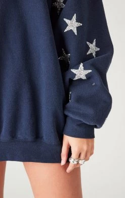 FURST OF A KIND VINTAGE SILVER STAR PATCH CLUSTER SWEATSHIRT