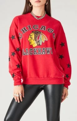 FURST OF A KIND VINTAGE BLACK STAR PATCH CLUSTER SWEATSHIRT