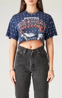 FURST OF A KIND VINTAGE ALLOVER RHINESTONE CROPPED TEE