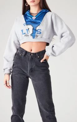 FURST OF A KIND SALE VINTAGE V SPLICED JERSEY CROPPED SWEATSHIRT