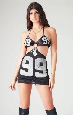 FURST OF A KIND VINTAGE CUT OUT JERSEY HALTER DRESS VINTAGE DRESSES