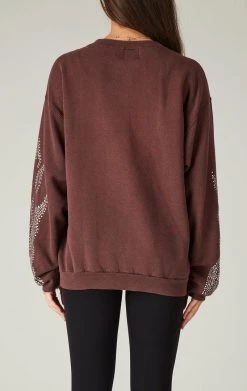 FURST OF A KIND SALE VINTAGE SILVER RHINESTONE FLAME SWEATSHIRT