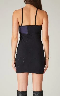 FURST OF A KIND VINTAGE SPLICED MIXED MEDIA DRESS