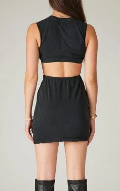 FURST OF A KIND VINTAGE ALLOVER RHINESTONE CUT OUT O-RING DRESS SALE