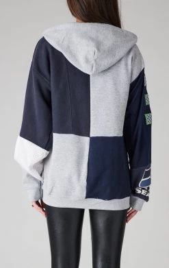 FURST OF A KIND VINTAGE NFL VINTAGE SPLICED PATCHWORK ZIP UP HOODIE