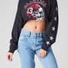 FURST OF A KIND VINTAGE COLLEGE VINTAGE MINI STAR PATCH LONG SLEEVE CROPPED TEE
