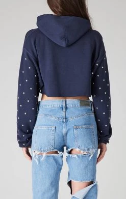 FURST OF A KIND VINTAGE STUDDED RIPPED CROPPED HOODIE SALE