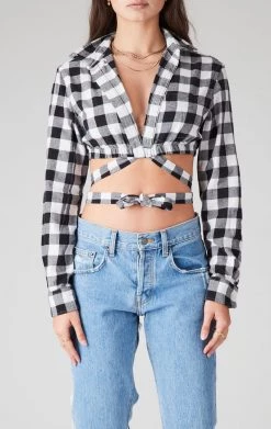 FURST OF A KIND SALE VINTAGE PLAID WRAP TOP