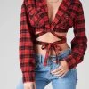 FURST OF A KIND SALE VINTAGE PLAID WRAP TOP