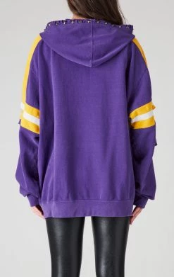 FURST OF A KIND VINTAGE RIPPED STUDDED ZIP UP HOODIE SALE