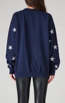 FURST OF A KIND VINTAGE SILVER STAR PATCH CLUSTER SWEATSHIRT