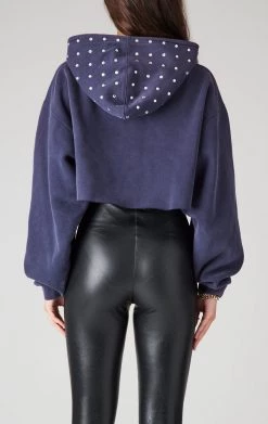 FURST OF A KIND VINTAGE RHINESTONE CROPPED HOODIE