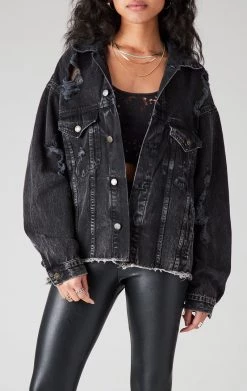 FURST OF A KIND VINTAGE GRAPHIC BACK INSERT DENIM JACKET VINTAGE DENIM JACKETS