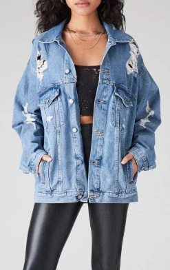 FURST OF A KIND VINTAGE DENIM JACKETS VINTAGE GRAPHIC BACK INSERT DENIM JACKET