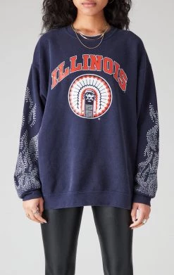 FURST OF A KIND VINTAGE SILVER RHINESTONE FLAME SWEATSHIRT SALE