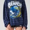 FURST OF A KIND VINTAGE ALLOVER RHINESTONE SWEATSHIRT