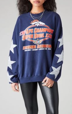 FURST OF A KIND VINTAGE NFL VINTAGE SILVER STAR PATCH SWEATSHIRT