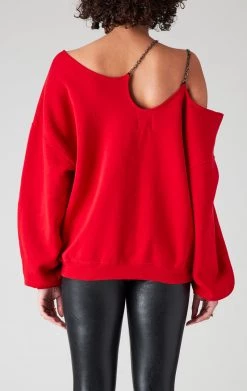 FURST OF A KIND SALE VINTAGE ONE SHOULDER DOUBLE CHAIN SWEATSHIRT