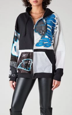 FURST OF A KIND VINTAGE SPLICED PATCHWORK ZIP UP HOODIE VINTAGE NFL