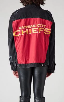 FURST OF A KIND VINTAGE DENIM JACKETS VINTAGE GRAPHIC BACK INSERT DENIM JACKET