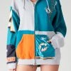 FURST OF A KIND VINTAGE SPLICED PATCHWORK ZIP UP HOODIE VINTAGE NFL
