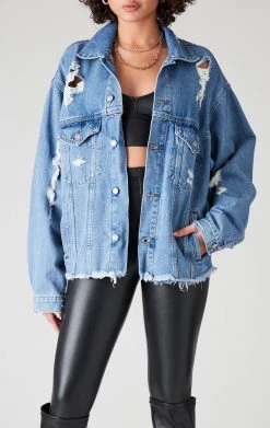 FURST OF A KIND VINTAGE GRAPHIC BACK INSERT DENIM JACKET VINTAGE DENIM JACKETS