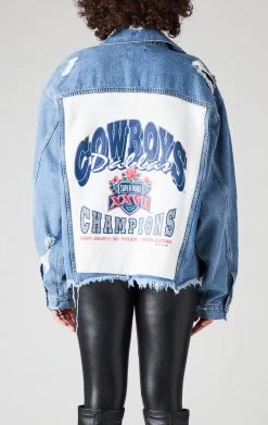 FURST OF A KIND VINTAGE GRAPHIC BACK INSERT DENIM JACKET VINTAGE DENIM JACKETS