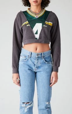 FURST OF A KIND VINTAGE V SPLICED JERSEY CROPPED SWEATSHIRT SALE