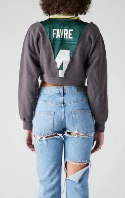 FURST OF A KIND VINTAGE V SPLICED JERSEY CROPPED SWEATSHIRT SALE