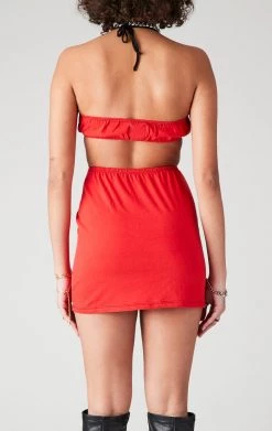 FURST OF A KIND VINTAGE COLLEGE VINTAGE CUT OUT HALTER DRESS