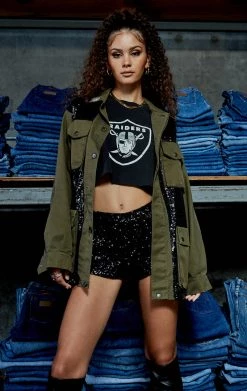 FURST OF A KIND VINTAGE ARMY JACKET WITH SEQUIN INSERT SALE